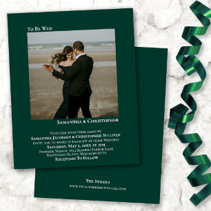 Minimalist Photo Emerald BUDGET Wedding Invitation