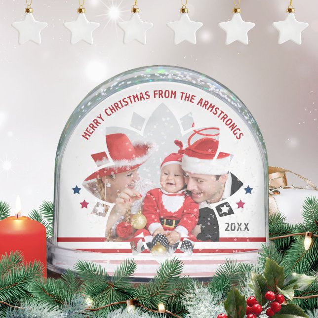 Minimalist Photo Family Holiday Keepsake Snowglobe (Minimalist Photo Family Holiday Keepsake Snow Globe ©Susanne Sachers - Sunny Mind 🌞)