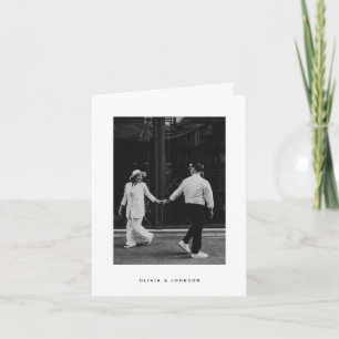 Minimalist Photo Folded Wedding Invitation