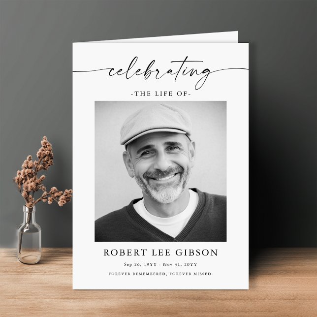 Minimalist Photo Funeral Order of Service Folded Programme (Creator Uploaded)