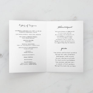 Minimalist Photo Funeral Order of Service Folded  Programme