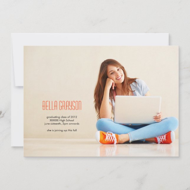 Minimalist Photo Graduation Announcement (Front)