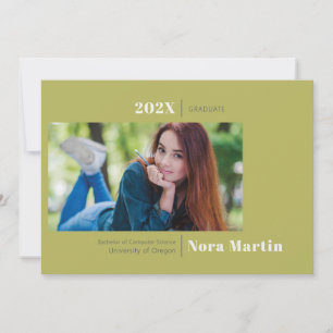 Minimalist Photo Graduation Avocado Announcement