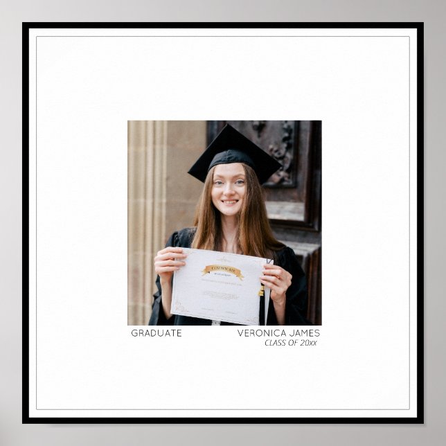 Minimalist photo graduation guest signature  poster (Front)