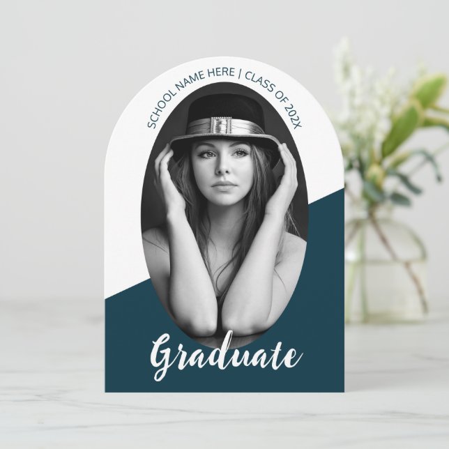 Minimalist Photo Graduation Invitation (Standing Front)