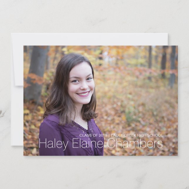 Minimalist Photo Graduation Party Invitation (Front)