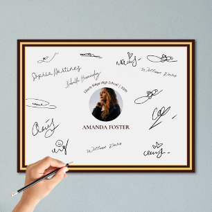 Minimalist Photo Graduation Party Signature  Poster