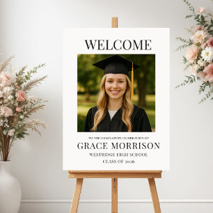 Minimalist Photo Graduation Welcome Sign