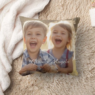 Minimalist Photo Gram's Angels' White Persoanilze Cushion