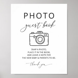 Minimalist Photo Guest Book Party Sign
