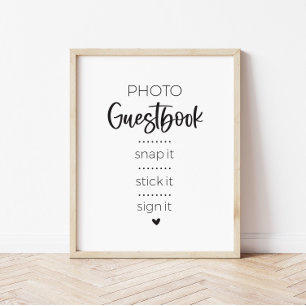 Minimalist Photo Guestbook Party Sign