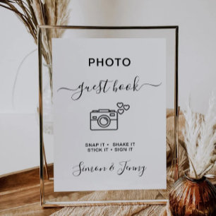 Minimalist Photo Guestbook Sign Template, Invitation