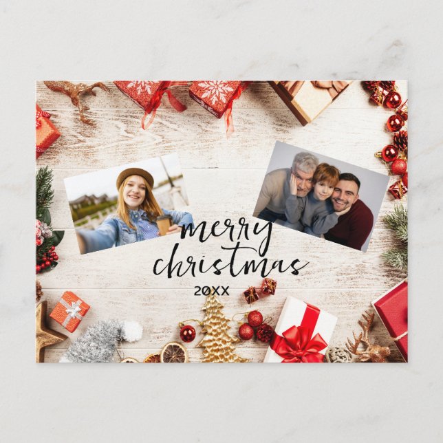 Minimalist Photo Holiday Cards - Customisable! (Front)