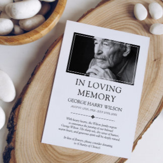 Minimalist - Photo - In Loving Memory Announcement