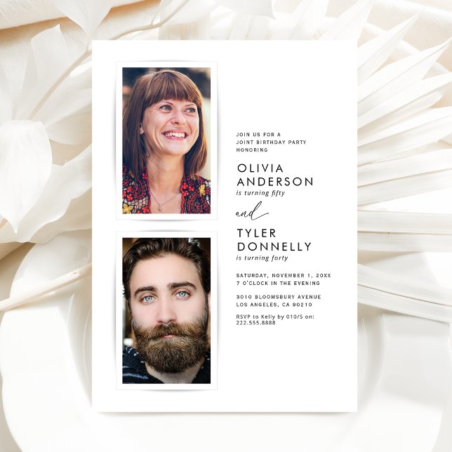 Minimalist Photo Joint Birthday Invitation (Creator Uploaded)