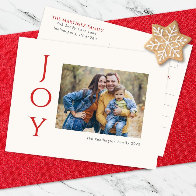 Minimalist Photo Joy Holiday Postcard (Creator Uploaded)