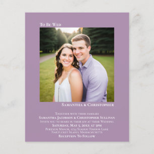 Minimalist Photo Lavender Budget Wedding Invite