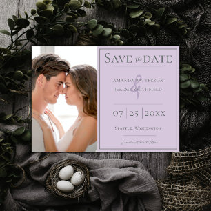 Minimalist Photo Lavender Save the Date