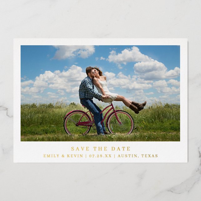 Minimalist Photo Moden Wedding Save the Date (Front)