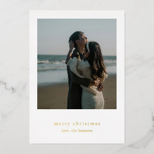 Minimalist Photo Modern Christmas Foil Holiday Card