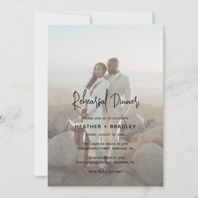 Minimalist Photo Modern Rehearsal Dinner Invitation (Front)