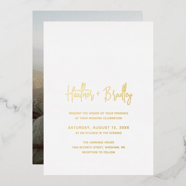 Minimalist Photo Modern Wedding (Front/Back)