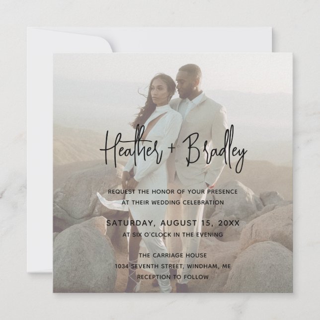 Minimalist Photo Modern Wedding Invitation (Front)