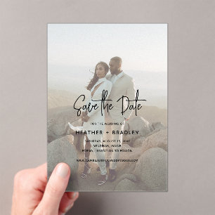 Minimalist Photo Modern Wedding Save the Date Acrylic Invitations