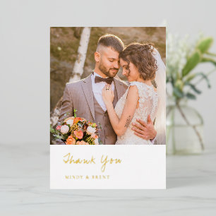 Minimalist Photo Modern Wedding Thank You Card