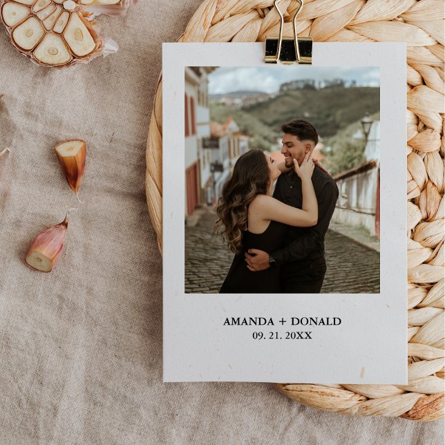 Minimalist photo Monogram Engagement Party Invitation (Creator Uploaded)