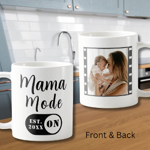 Minimalist Photo Mum Est Year Mama Mode ON Coffee Mug