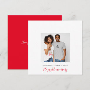 Minimalist photo Name Partner Custom Anniversary Card