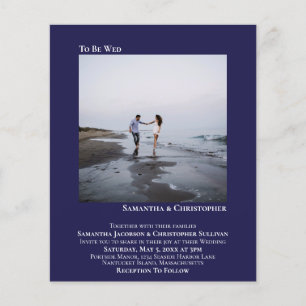Minimalist Photo Navy BUDGET Wedding Invitation