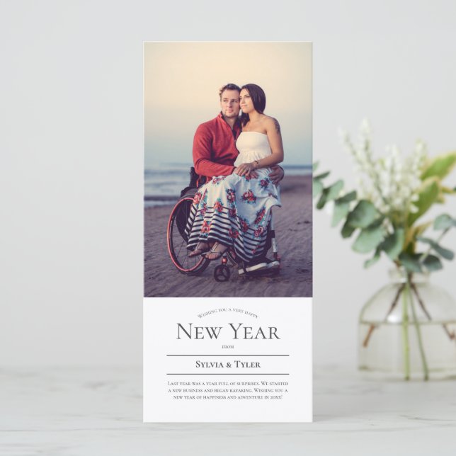 Minimalist Photo New Years Card (Standing Front)