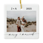 Minimalist Photo Ornament | Merry & Married Photo