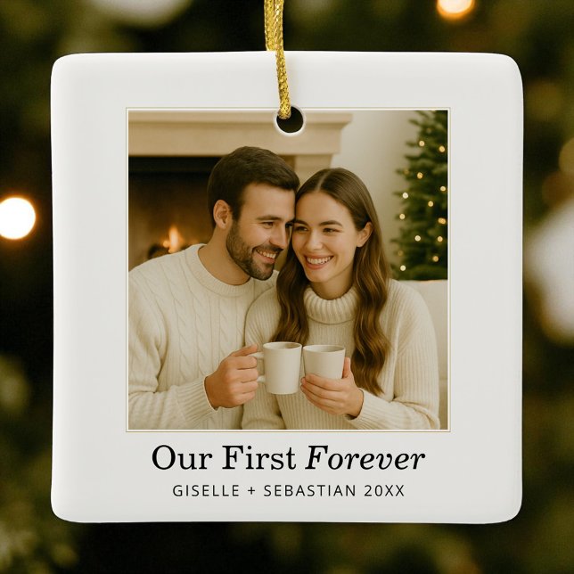 Minimalist Photo | Our First Forever Ornament (Creator Uploaded)