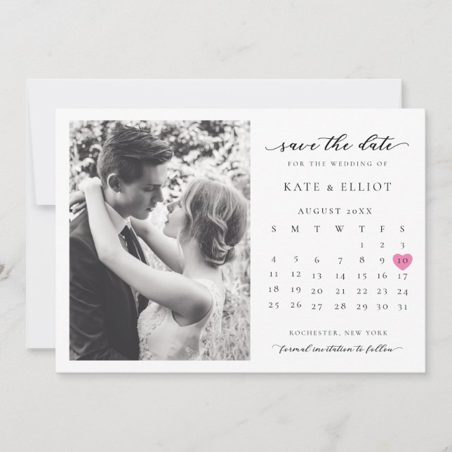 Minimalist Photo QR Code Save The Date Calendar Invitation (Front)