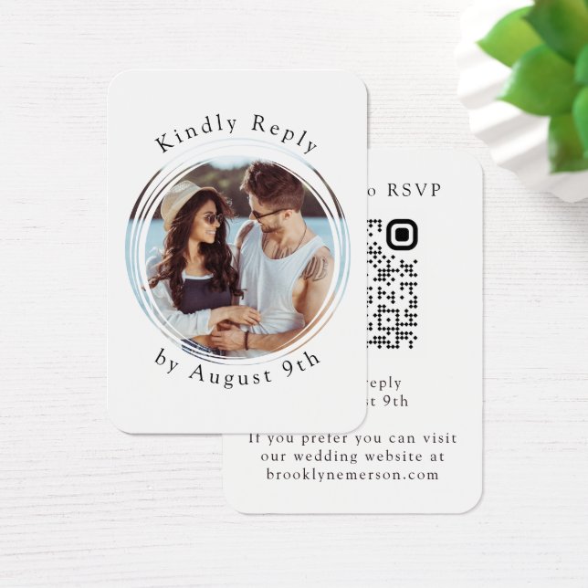 Minimalist Photo QR Code Scan me to RSVP  (Desk)
