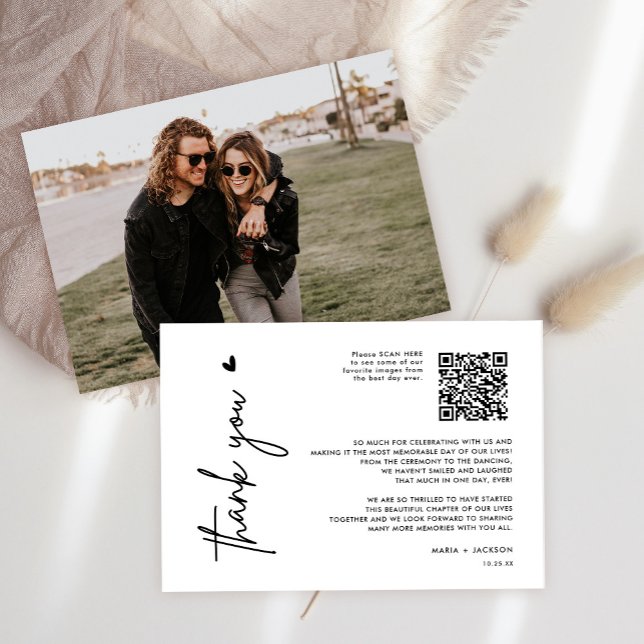Minimalist Photo QR Code Thank You Card  (Creator Uploaded)