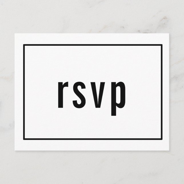 Minimalist Photo Reception Dinner RSVP Entree Invitation Postcard (Front)