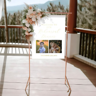 Minimalist Photo Rehearsal Dinner Welcome Sign
