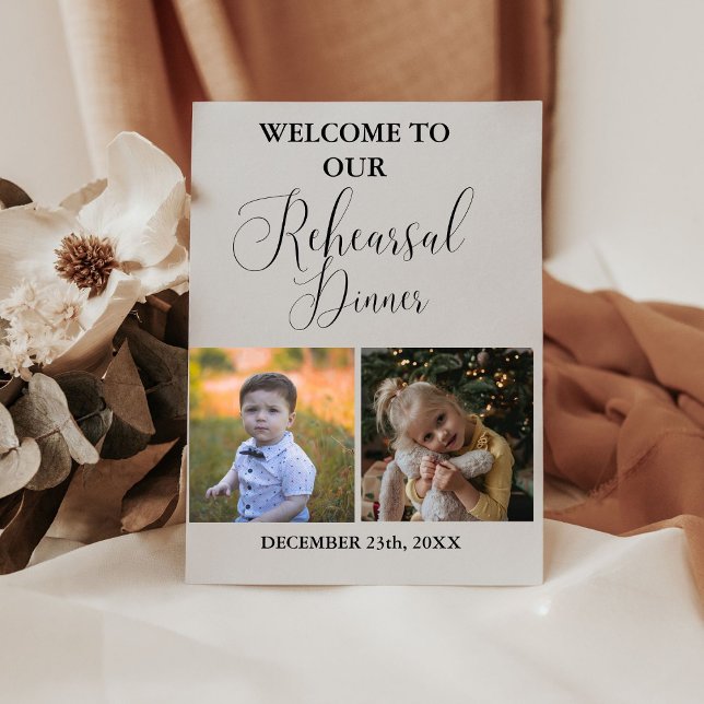 Minimalist Photo Rehearsal Dinner Welcome Sign  (Creator Uploaded)