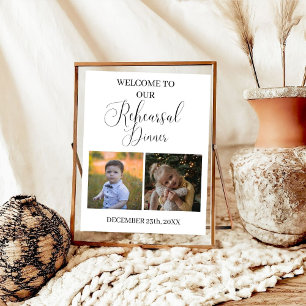 Minimalist Photo Rehearsal Dinner Welcome Sign