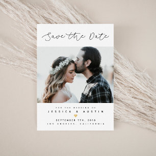 Minimalist Photo Save the Date   Black & Gold