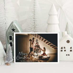 Minimalist Photo Script Handwriting Christmas  Holiday Card