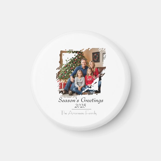 Minimalist Photo Season's Greeting Personalise Magnet (Front)