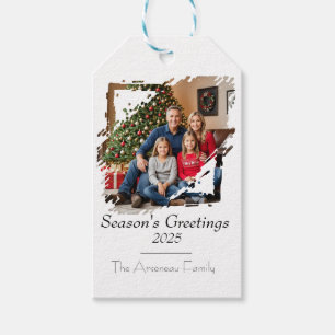 Minimalist Photo Season's Greeting Personalize Gift Tags