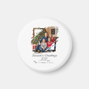 Minimalist Photo Season's Greeting Personalize Magnet
