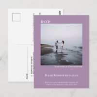 Minimalist Photo Simple Lavender Wedding RSVP