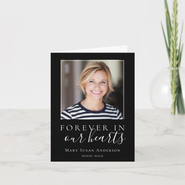 Minimalist Photo Sympathy Funeral Thank You Card (Front)